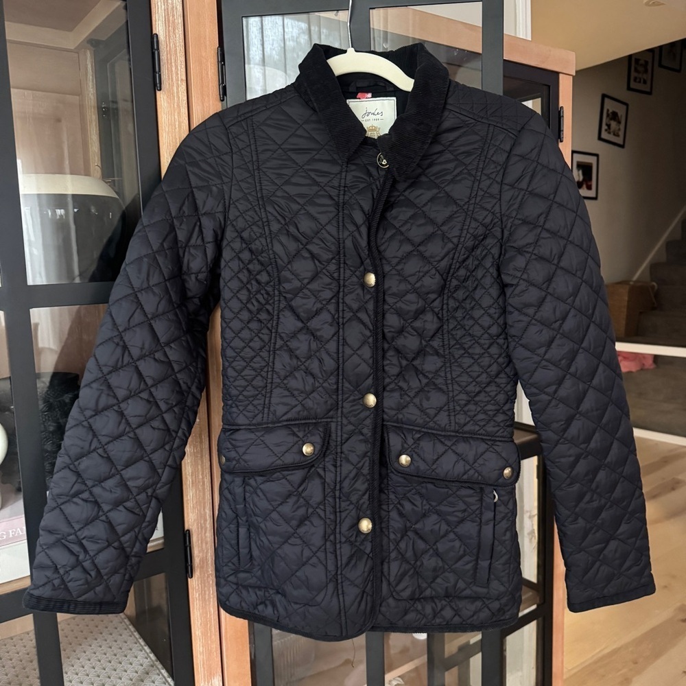 joules barn jacket Newdale Quilted Hunter Coat puffer corduroy collar zipper - Picture 8 of 8